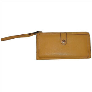 Lodis Blair Pebbled Leather Long Wallet in Curry